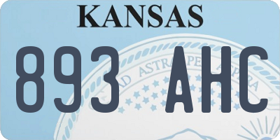 KS license plate 893AHC