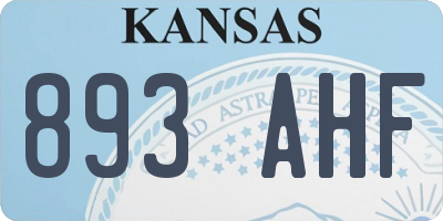 KS license plate 893AHF
