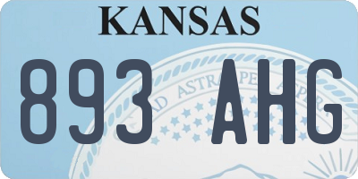 KS license plate 893AHG