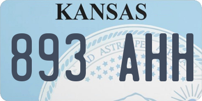 KS license plate 893AHH