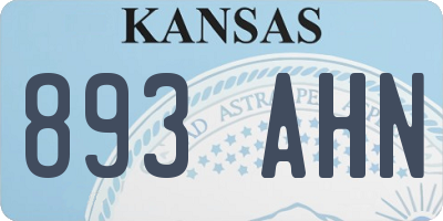 KS license plate 893AHN