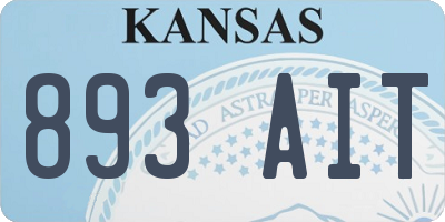 KS license plate 893AIT