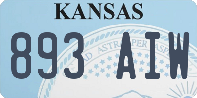 KS license plate 893AIW
