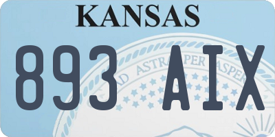KS license plate 893AIX