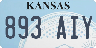 KS license plate 893AIY