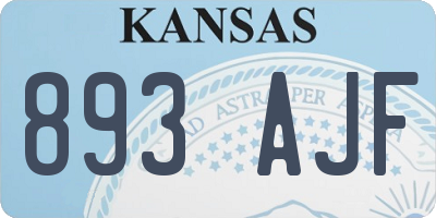 KS license plate 893AJF