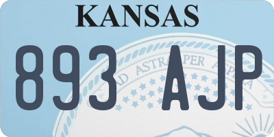 KS license plate 893AJP