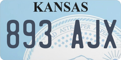 KS license plate 893AJX