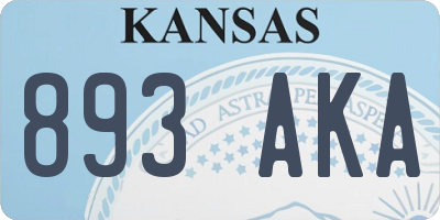 KS license plate 893AKA