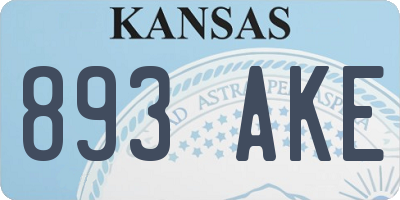 KS license plate 893AKE