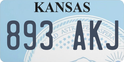 KS license plate 893AKJ