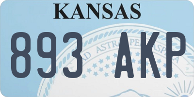 KS license plate 893AKP