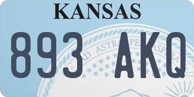 KS license plate 893AKQ