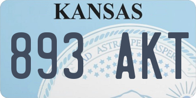 KS license plate 893AKT