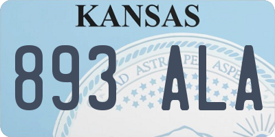 KS license plate 893ALA