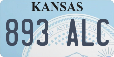 KS license plate 893ALC