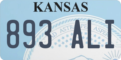 KS license plate 893ALI