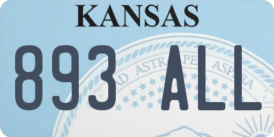 KS license plate 893ALL