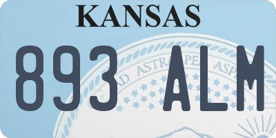 KS license plate 893ALM
