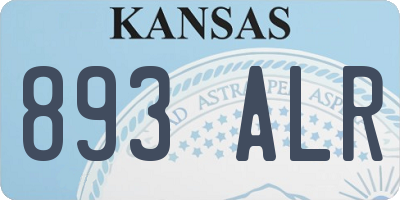 KS license plate 893ALR