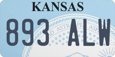 KS license plate 893ALW