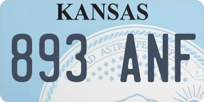 KS license plate 893ANF