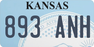 KS license plate 893ANH