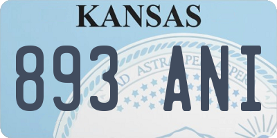 KS license plate 893ANI