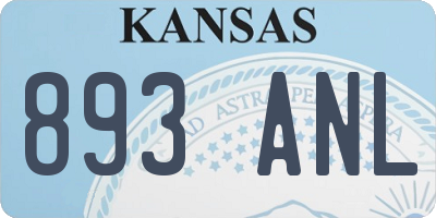 KS license plate 893ANL