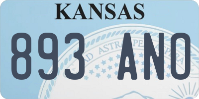 KS license plate 893ANO