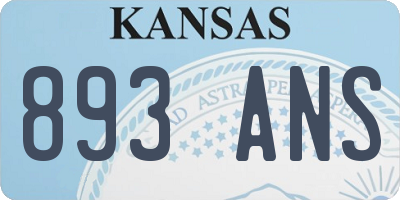 KS license plate 893ANS