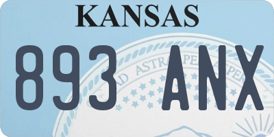 KS license plate 893ANX