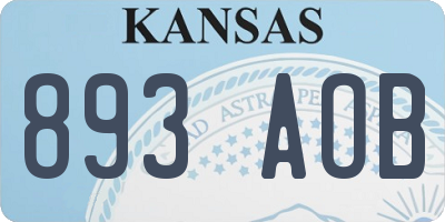 KS license plate 893AOB