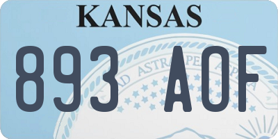 KS license plate 893AOF
