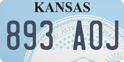 KS license plate 893AOJ