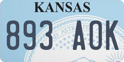 KS license plate 893AOK