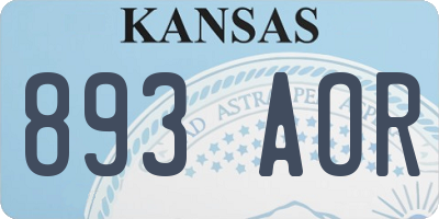 KS license plate 893AOR