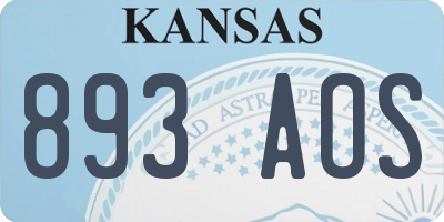 KS license plate 893AOS