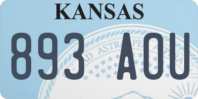 KS license plate 893AOU