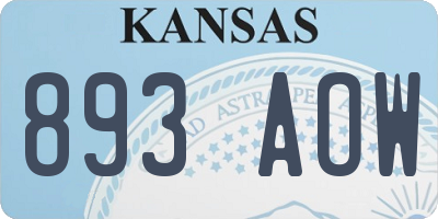 KS license plate 893AOW
