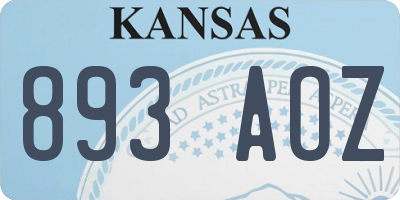 KS license plate 893AOZ