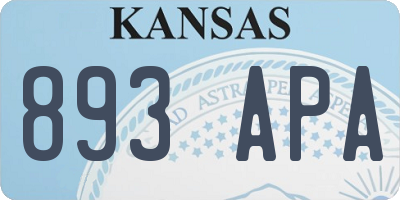 KS license plate 893APA