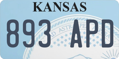KS license plate 893APD