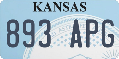 KS license plate 893APG