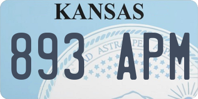 KS license plate 893APM