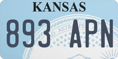 KS license plate 893APN