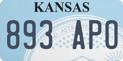 KS license plate 893APO