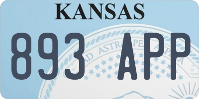 KS license plate 893APP
