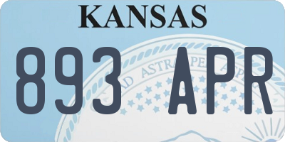 KS license plate 893APR