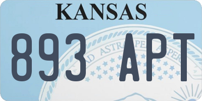KS license plate 893APT